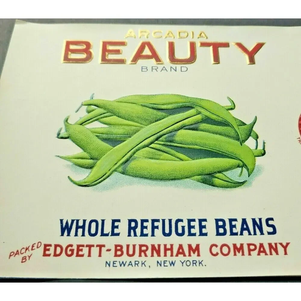 Vintage Arcadia Beauty Brand, Edgett Burnham Co New York 1940s Can‎ Label Z2